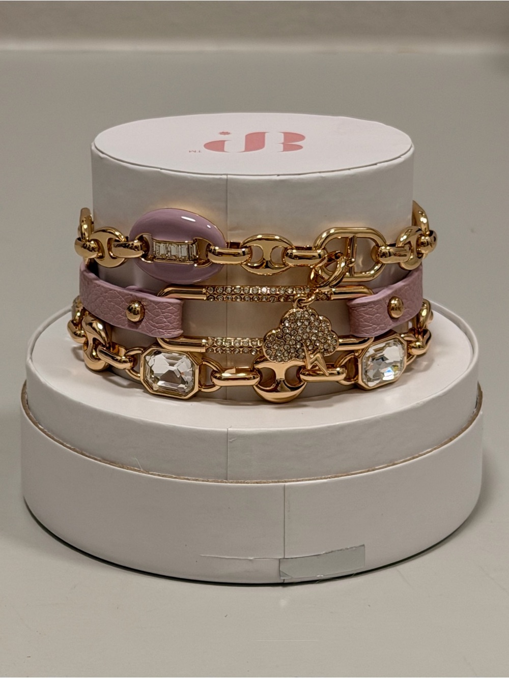 Bomb Party NWT! Pink and Gold Bracelet Set “Sparkle through the Storm”